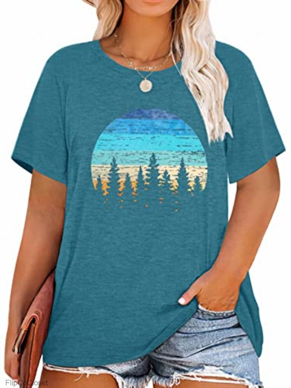 Plus Size Graphic T-Shirt Short Sleeve Loose Fit Casual Tee